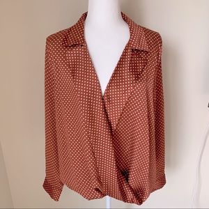 Endless Rose Dotted Surplice Blouse